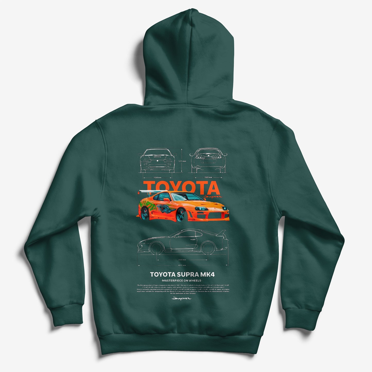 "Toyota Supra MK 4" Printed Hoodie